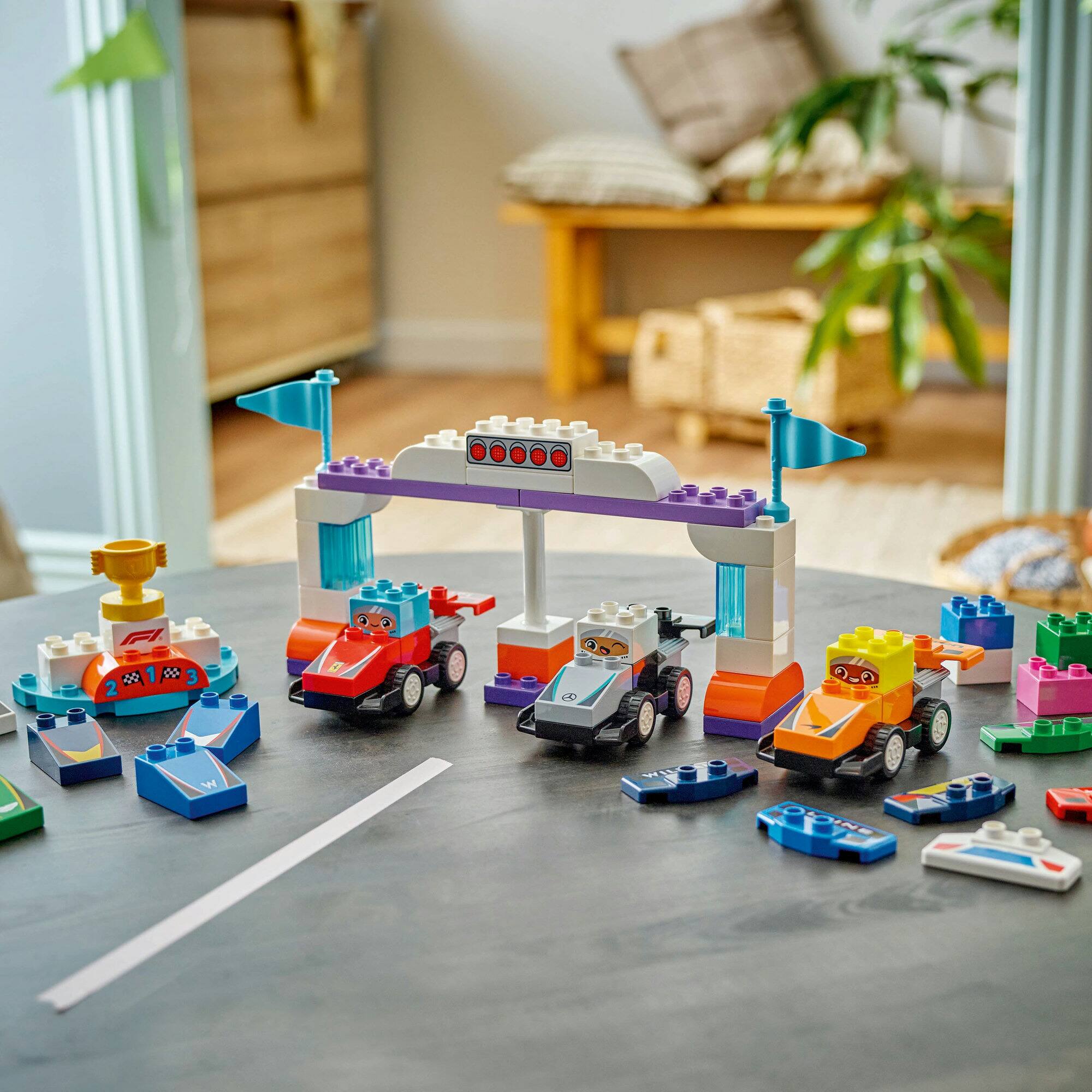 LEGO® DUPLO® Town F1® Team Race Cars & Drivers Building Toy for Family Fun 10445